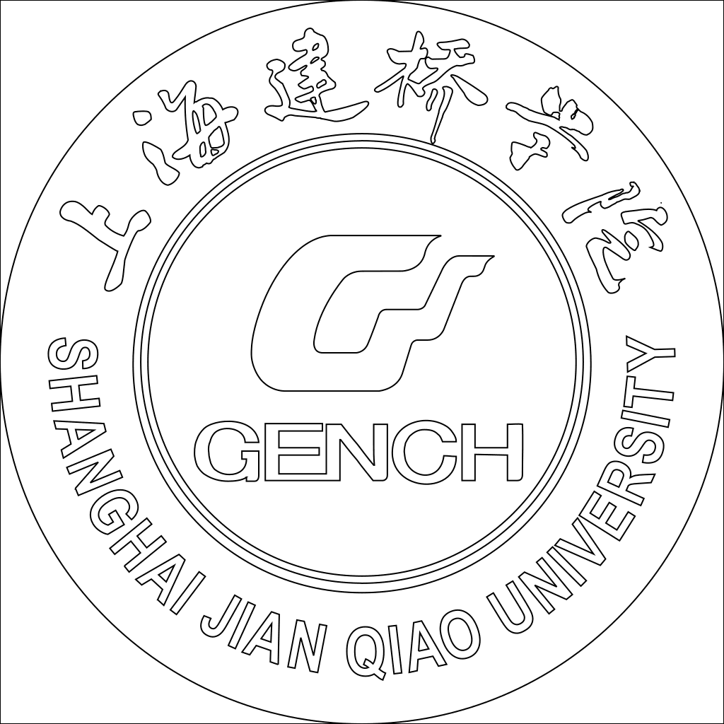 上海建桥学院校徽轮廓图