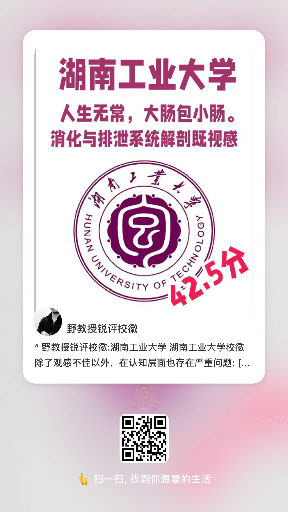 野教授锐评校徽:湖南工业大学